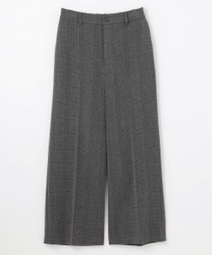 ANY L 【洗濯機可/ストレッチ/ウエストゴム/裏起毛】マルチファンクションストレッチチェックワイドパンツ