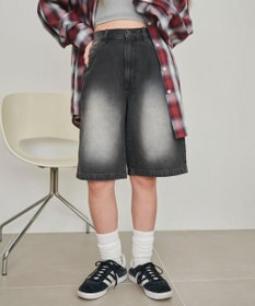 WEGO 【SMサイズ展開】ヴィンテージウォッシュデニムハーフパンツ