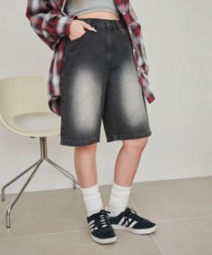 WEGO 【SMサイズ展開】ヴィンテージウォッシュデニムハーフパンツ