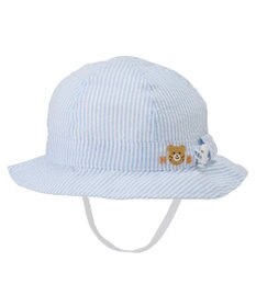 MIKI HOUSE HOT BISCUITS 【44-54cm】サッカー素材 ストライプ柄クロッシェ(帽子)