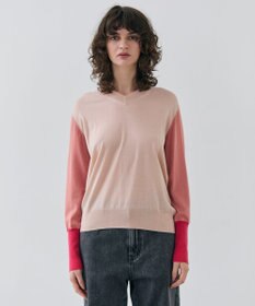 BEIGE， 【洗える】BURNET / カラーミックスVネックトップス