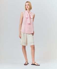 GRACE CONTINENTAL リネンライクボウタイノースリーブ