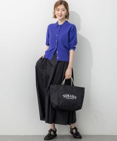 23区 L 【洗える/吊り干しOK】ヴィスコースストレッチ ポロニット カーディガン