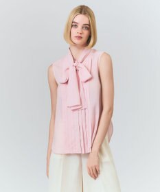GRACE CONTINENTAL リネンライクボウタイノースリーブ