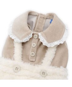 PET PARADISE ペットパラダイス ボア スカートつなぎ 《花刺繍》 小型犬