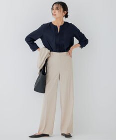 23区 【セットアップ対応/洗える】アイアスマットストレッチ セミワイド パンツ