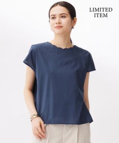 自由区 S 【WEB限定・接触冷感・洗える】エンブロイダリーローンプルオーバー ブラウス