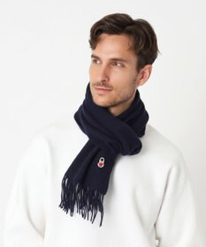 MOONBAT 【WEB限定】MACKINTOSH PHILOSOPHY バッキンガムベア付きウール100%無地マフラー (パッケージ付き)