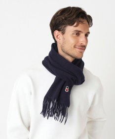 MOONBAT 【WEB限定】MACKINTOSH PHILOSOPHY バッキンガムベア付きウール100%無地マフラー (パッケージ付き)