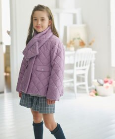 組曲 KIDS 【110-140㎝】マフラー付き中綿キルト アウター