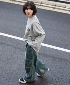 WEGO 【ユニセックス着用ITEM/裏起毛/SMLサイズ展開】リラックスフィットハートロゴプルオーバー