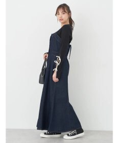 earth music&ecology ボタンキャミデニムワンピース