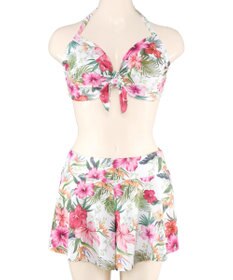 San-ai Resort（三愛水着楽園） 【新色ホワイト＆パープル入荷】４点セット水着　9M・11L【San-ai Resort（サンアイリゾート）】