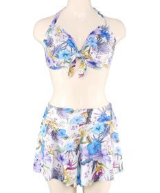 San-ai Resort（三愛水着楽園） 【新色ホワイト＆パープル入荷】４点セット水着　9M・11L【San-ai Resort（サンアイリゾート）】