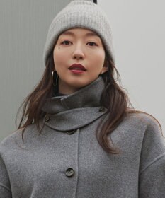 23区 ピュアカシミヤ ニット帽 ライトグレー系