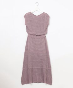 Feroux 【洗える】透かし編みニット ワンピース