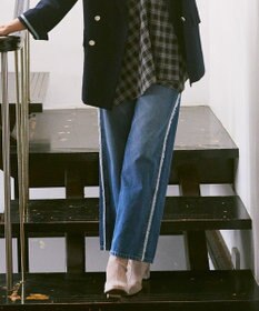 earth music&ecology ワイドフリンジデニムパンツ