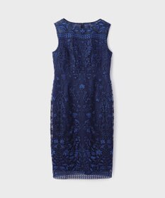 GRACE CONTINENTAL コ－ド刺繍タイトドレス