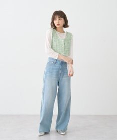 earth music&ecology ワイドフリンジデニムパンツ