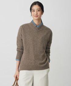 J.PRESS LADIES YAK BLEND Vネック ニット モカ系