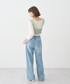 earth music&ecology ワイドフリンジデニムパンツ