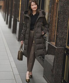 23区 【撥水加工】ブライトウール ロングダウンコート