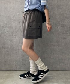 WEGO 【ウエストゴム】ナイロンカーゴミニスカート