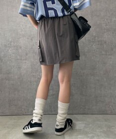 WEGO 【ウエストゴム】ナイロンカーゴミニスカート