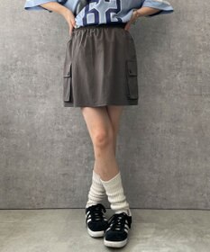 WEGO 【ウエストゴム】ナイロンカーゴミニスカート