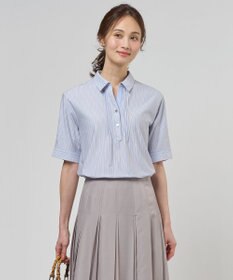 J.PRESS LADIES ドライコットン ストライプ ポロ カットソー