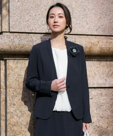 自由区 【XSサイズ～/洗える】ダブルフェイススーティング ノーカラージャケット