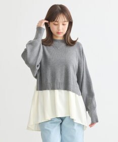 earth music&ecology ドッキングプリーツニット