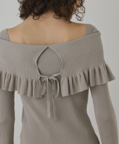 GRACE CONTINENTAL オフショルフリルニットトップ