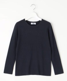 J.PRESS LADIES L 針抜きフライス クルーネック リブ カットソー