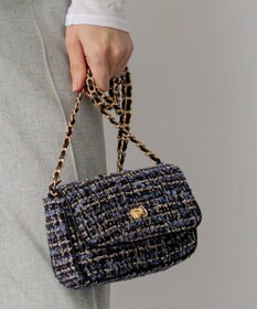 23区 GIOLICA ツイードミニ ショルダーバッグ ネイビーミックス