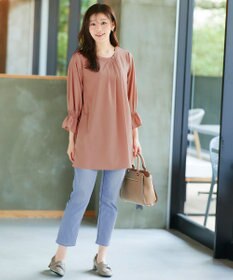 Tiaclasse 【洗える】アシメタックネックチュニックブラウス