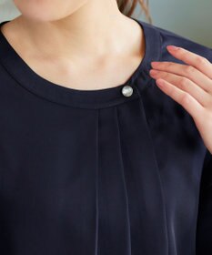 Tiaclasse 【洗える】アシメタックネックチュニックブラウス