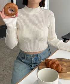 WEGO リブハイネックショートニット