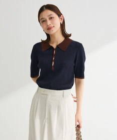 Green Parks 配色ニットポロ
