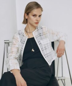 ICB 【洗える】シアードビーチェックブルゾン