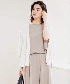 UNFILO ハーフスリーブ畔カーディガン