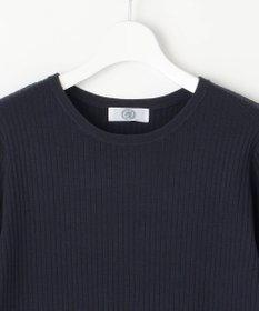 J.PRESS LADIES L 針抜きフライス クルーネック リブ カットソー