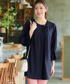 Tiaclasse 【洗える】アシメタックネックチュニックブラウス
