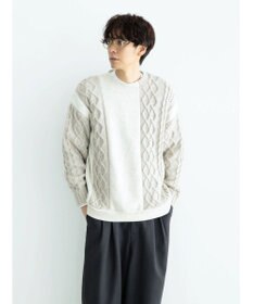 CRAFT STANDARD BOUTIQUE ケーブルニット切り替え裏起毛スウェット