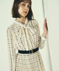 GRACE CONTINENTAL ドットストライププリントワンピース