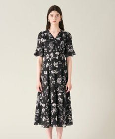 GRACE CONTINENTAL フラワープリントフレアワンピース