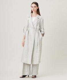 ICB 【日本製】トリアセリネンシャイニーツイル ロングジャケット