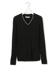 ICB 【新色追加】 エクストラファインメリノリブ Vネックプルオーバー