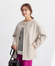 ANY ファイバーウール ノーカラーコート