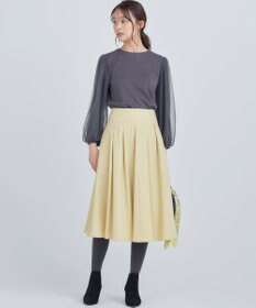 組曲 L ミニ裏毛チュールスリーブ カットソー